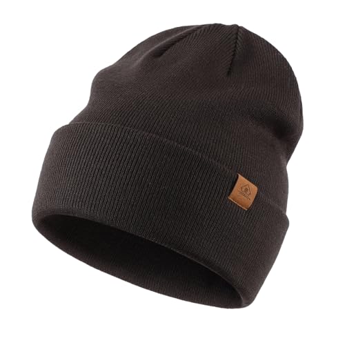 Image of Home Prefer Mens Winter Hats Acrylic Knit Cuff Beanie Cap Warm Womens Beanie Hat