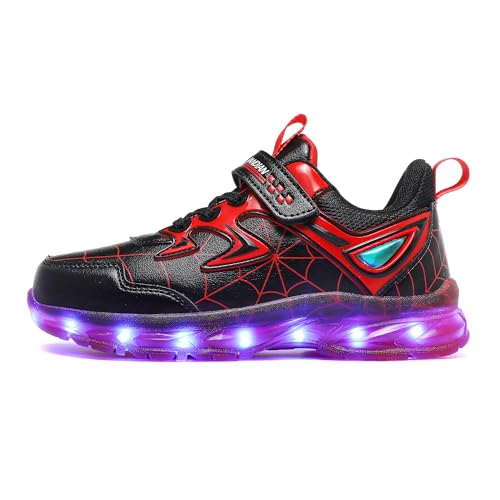 LED Light Up Shoes for Toddler Boys Girls Glow Sneakers with USB Rechargeable Flashing Lights, Non-Slip Sole for Kids Birthday, Christmas & Outdoor Activities Red4