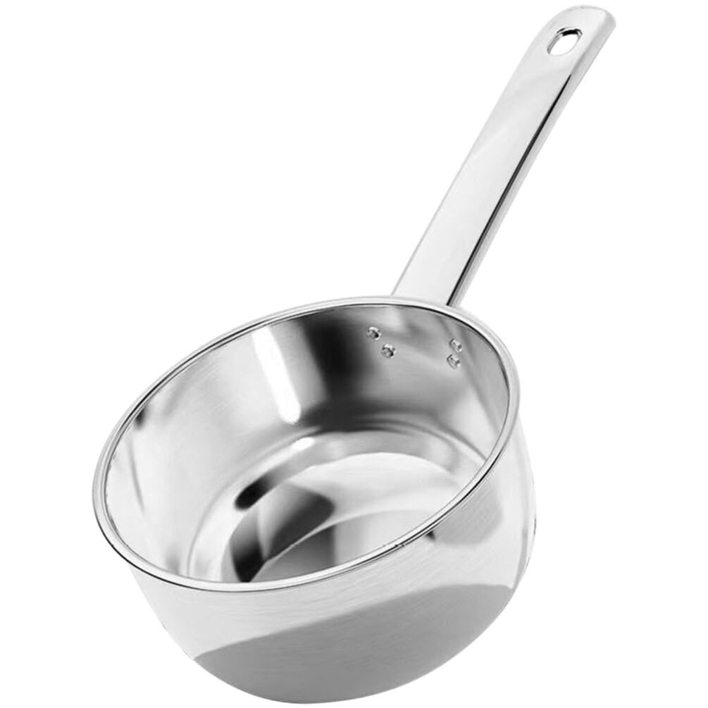 Soup Scoop Water Ladle Stainless Steel Hair Washing Scoop Long Handle Bailer Water Scoop Shower Water Dipper Bath Ladle Dipper Kitchen Bathroom Accessories 18cm