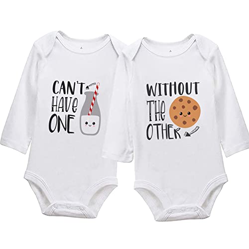 listery Funny Twin Outfits Bodysuits Clothes Boy Girl Twins Rompers