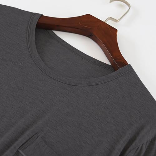 Mens Modal Cotton Lounge T-Shirt Short Sleeve Soft Lightweight Pajama Tops Round Neck Tee Top Loungewear3