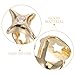 KAJNBN 2pcs Gold Tone Shaped Tooth Grill Asymmetric Single Tooth Jewelry for Hip-hop Costume and Party Suitable for Rapper Fashion Accessories