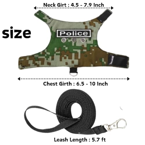 Image of Bearded Dragon Harness Leash Set with Patch Adjustable Lizard Traction Rope Escape Proof Outdoor Walking Reptile Camouflage Costume Accessories for Bearded Dragon Lizard Small Pets (Green)
