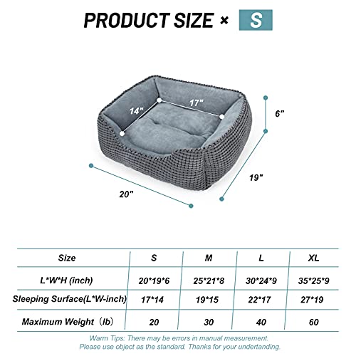 MIXJOY-Dog-Bed-for-Large-Medium-Small-Dogs-Rectangle-Washable-Sleeping-Puppy-Bed-Orthopedic-Pet-Sofa-Bed-Soft-Calming-Cat-Beds-for-Indoor-Cats-Anti-Slip-Bottom-with-Multiple-Size-20-Grey