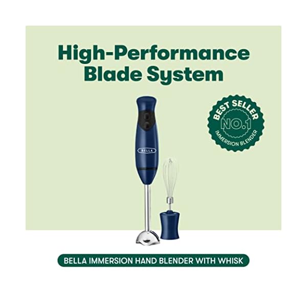 BELLA-Immersion-Hand-Blender-Cordless-Portable-Mixer-with-Whisk-Attachment-Electric-Handheld-Juicer-Shakes-Baby-Food-and-Smoothie-Maker-Stainless-Steel-Blue BELLA-Immersion-Hand-Blender-Cordless-Portable-Mixer-with-Whisk-Attachment-Electric-Handheld-Juicer-Shakes-Baby-Food-and-Smoothie-Maker-Stainless-Steel-Blue