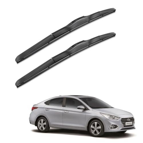 Image of Oshotto Frameless (O.E.M Type) Wiper Blades Compatible with Hyundai Verna (24 inch / 16 inch)