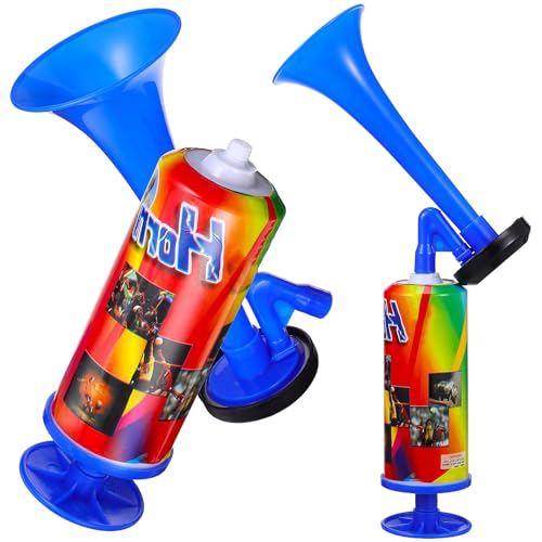 Toyvian Bocina de Aire 2 Asas Azules, Accesorio Portátil para Animar Eventos Deportivos, Fiestas y Celebraciones, Cuerno de Mano Ligero y Compacto para Aficionados y Animación en Fútbol