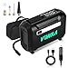 ViWAA 6600mAH/150PSI Compressore Portatile per Auto, con Doppia Alimentazione (DC 12V & Batteria Ricaricabile), per Moto, Bici, Auto, Palloni, Nero, con Torcia a LED