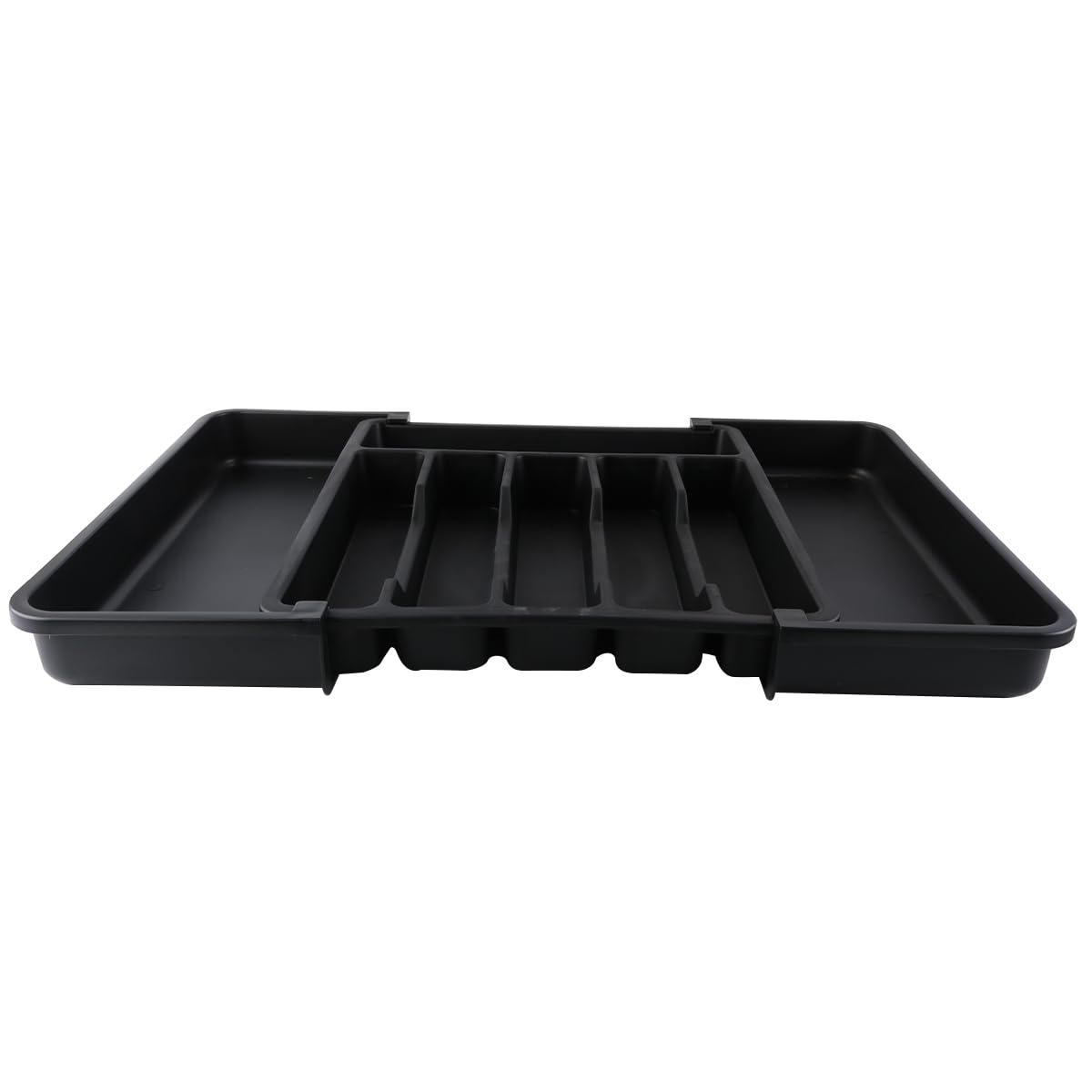 Organizador de cajones para cubiertos, soporte ajustable para utensilios de cocina, bandeja expandible para cubiertos, bandeja compacta de plástico para cucharas, tenedores y cuchillos.