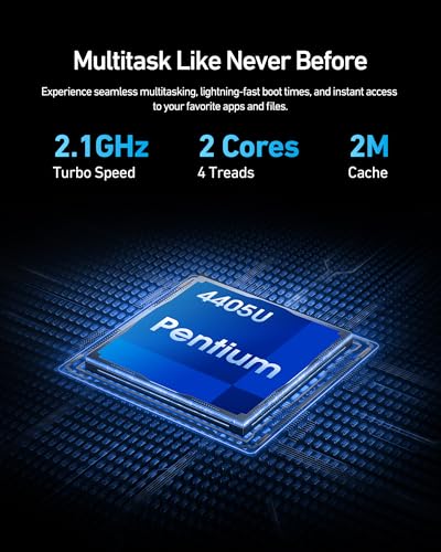 Image of 15.6 Inch Laptop, Windows 11 Pro Computer, Pentium 2.10GHz (Base Freq.), 16GB RAM, 256GB SSD (Up to 2TB), FHD IPS Display, Backlit Keyboard, Fingerprint Reader, for Student & Business