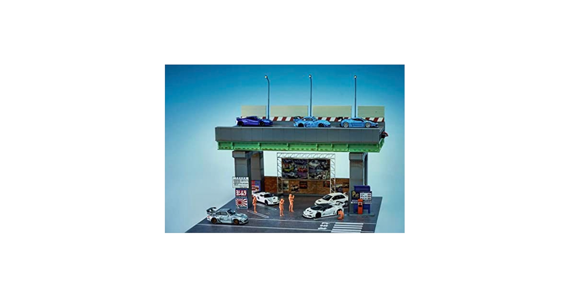 MAGIC CITY 駐車場ミニチュアセット Amazon | 1/64 magic city ジオラマ 高速道路 駐車場 ミニカー二
