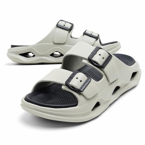 Image of DOCTOR HEALTH SUPER SOFT Men EVA Double Strap Sandals | Adjustable Buckle Comfort Slides | Lightweight Anti-Slip Casual Sandals for Indoor Outdoor Everyday Wear