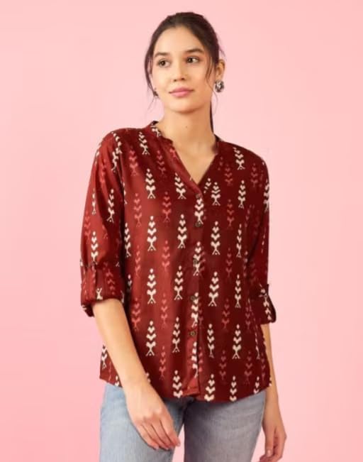 Image of Floral Printed Kurta, Full Sleeve