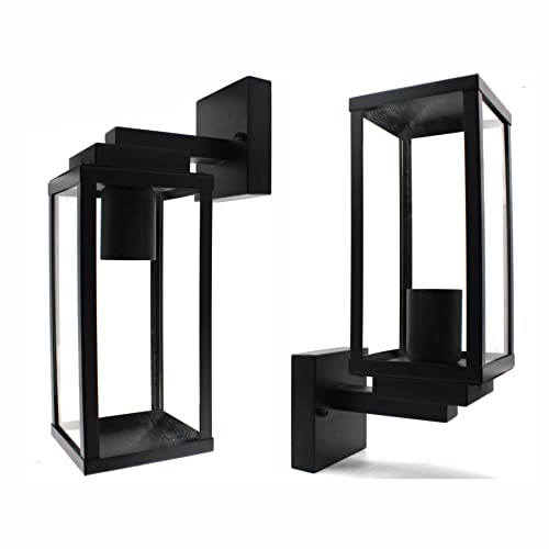 sanlumia Photocell Dusk to Dawn Outdoor Wall Security Lantern Light, Black Die-cast Aluminum Sturdy Glass, IP44 Weatherproof - Image 3
