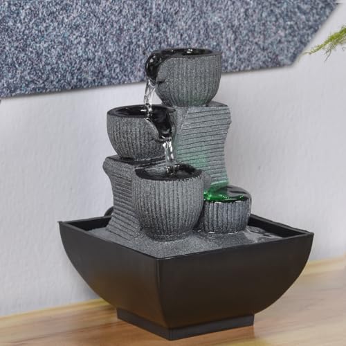 Miniatura 9 de Zen Light Kini - Fuente De Interior Con Bomba E Iluminación Led, Resina, Tamaño Único