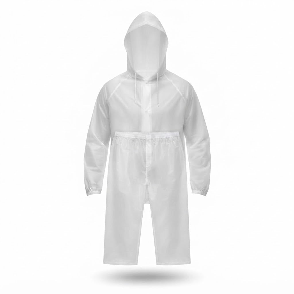 Heavy Duty Waterproof Raincoat for Men & Women Hooded Jacket & Pant Set Premium Reusable Polyester Rain Suit with Reflective Strip for Bike Riding Travel Trekking Camping Outdoor Work-image-18