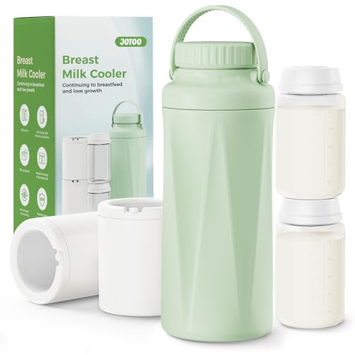 JOTOO Tragbarer Muttermilch-Kühler 24H+ Frische durch 360-Kühlung 650ml BPA-frei Isolierte Milchflasche mit Auslaufsicherung für Reisen/Büro Stillzubehör für Mütter (Mint green)