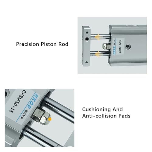 Vérin pneumatique double tige avec course de 125mm anti-rotation