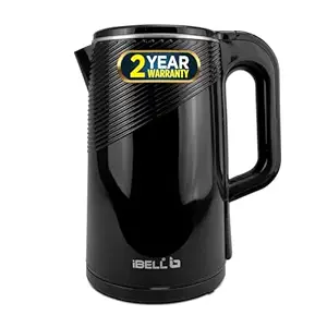 iBELL PEK20BKPLUS Premium Stainless Steel Electric Kettle, 2.0 Litre, 1600W, Auto Cut-Off Feature, 360 degree Rotating Base, Shock Proof Insulated Body (Black).