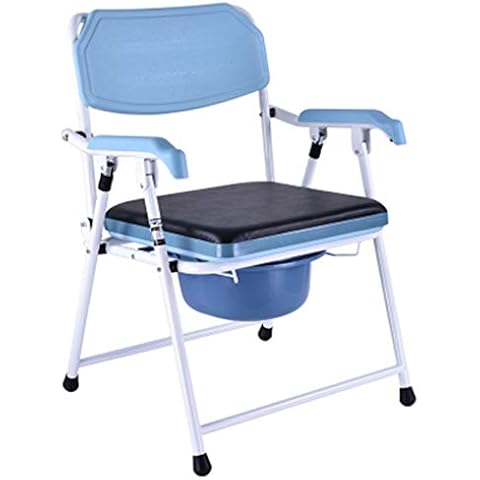 Bedside Commode Chair - Heavy-Duty Steel Commode Seat, Bedside Potty Chair for Seniors, Medical Handicap Toilet Seat with Bucket Cover