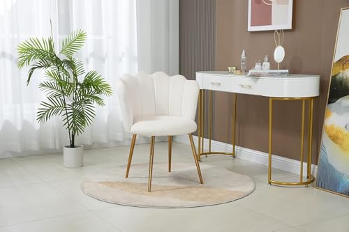 Image of Set of 2 Accent Chair for Living Room | Modern Armchair in Soft Velvet Fabric with Sturdy Legs | Premium Chair for Home Living Room Bedroom Restaurent | (Flower Design, White)