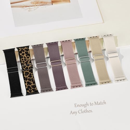 Image of 8 Pack Stretchy Solo Loop Band Compatible with Apple Watch Bands Women Men