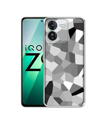 Image of Black & White Mathematical Shape Design Printed Silicon Soft TPU Back Case Cover for iQOO Z9 5G