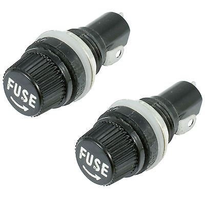 2 x pannello montaggio Chassis portafusibili per 5 x 20 mm fusibile 10 A 250 V