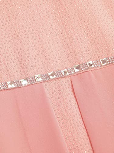 JEATHA Kids Girls Sleeveless Chiffon Flower Girl Dress Wedding Birthday Party High-Low Prom Dress3