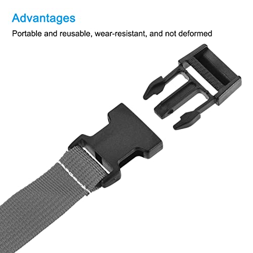 Image of MECCANIXITY Utility Strap with Buckle 1x20 Inch Polyester Quick Release Adjustable Belt for Travel Outdoor Bag Luggage Packing (Gray)