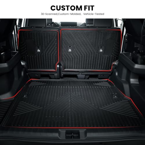 Image of LASFIT Cargo Mat for Toyota 4Runner 2013-2024 (Only Fit 5-Seats) | Fit W /O Sliding Cargo Tray, All Weather Custom Fit Anti-Slip Pet Friendly TPE Trunk & Backrest Mats for 5th Gen 4Runner