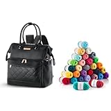 30x20g Acrylic Yarn Mini Skeins Set with Faux-Leather Yarn Storage Backpack