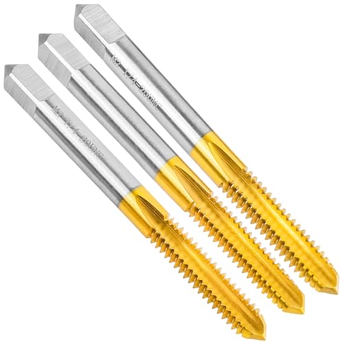 3Pcs 1/4-20 UNC Thread Tap for Metal Taper+Plug+Bottom Threading Hand Tap