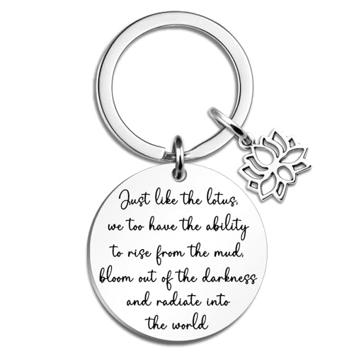 Lervuh Lotus Flower Keychain Yoga Gifts Yoga Instructor
