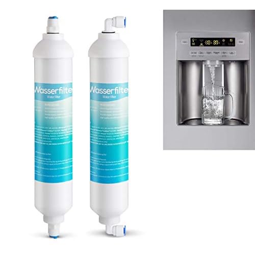 ilauke 2 x Wasserfilter für Samsung Aqua Pure Plus LG AEG Ersatz Externer Kühlschrank Wasser Filter mit 4x 1/4"Universal Anschlussset