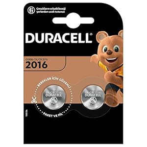 Duracell lithium-knoopcelbatterij. Type 2016 2er Pack metallic
