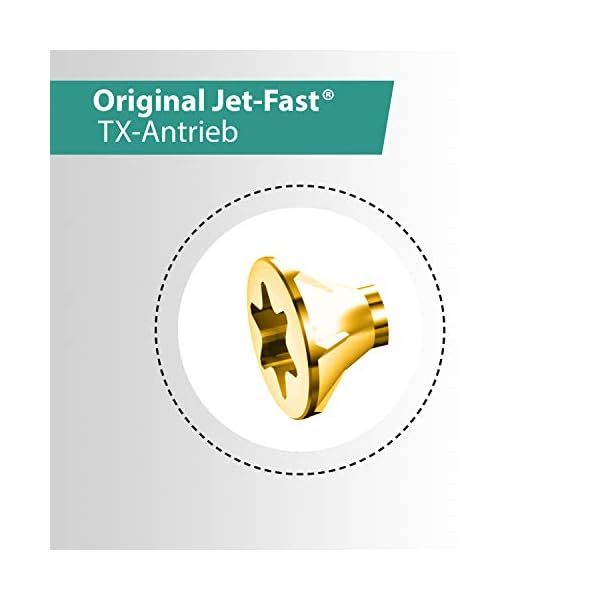 Original Jet-Fast Universalschrauben Set 1400 Teilig, Duo-Senkrippenkopf, mit Selbstbohrspitze, Gelb-verzinkt, Mit… – Bild 6