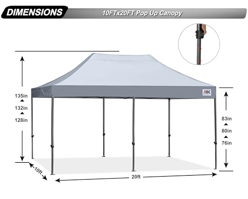Abccanopy Pop-Up-Pavillon, vollständig wasserdicht, mit verbesserter Rolltasche, 4 Gewichtssäcken, Heringen und Seilen, 3 x 6 m – Bild 5