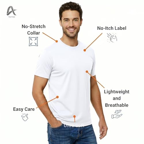 Image of Men's 100% Cotton Crew Neck T-Shirt | Regular Fit | Soft & Breathable | Casual Everyday Wear