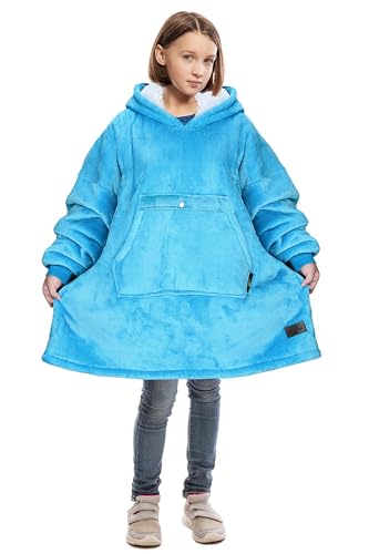 Catalonia boys Hoodie Sweatshirt Kids Oversized Blanket Sweatshirt, Sherpa Fleece Hoodie, Super Soft Warm Comfortable Pullover with Large Front Pocket for Boys Girls Teens (7-13 yr)