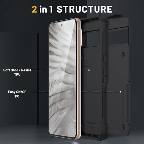 wiaekosef for Pixel 8 Case,Heavy Duty Dual Layer Hard PC & Soft Silicone Rugged Bumper Shockproof Protective Case for Google Pixel 8 6.2 inch,Cute Funny Cats Pattern - image 2