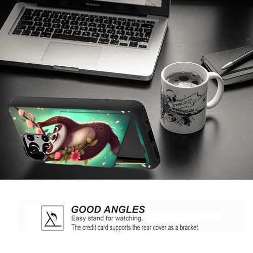 Vobber for Galaxy S24 Ultra Case,Wallet Case Hidden Card Slot Holder Shockproof TPU and PC Dual Layer Protective Case Cover for Samsung Galaxy S24 Ultra 6.8" 2024,Cute Sloth - image 4