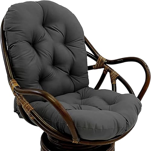 DONGSHUAI Cojines De Repuesto para Mecedora Giratoria, Cojines De Repuesto para Mecedora Deslizante, Muebles para Mecedora Giratoria, Cojín De Asiento De Silla Giratoria De Sarga, Suave, Grueso,Gris