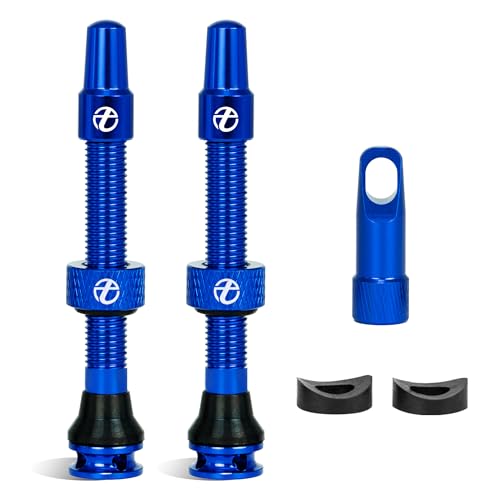 Thinvik Valve Presta Amélioré 48mm pour Pneus Tubeless – Kit Super Léger avec Capuchon et Outil de Démontage (Couleurs et Tailles Variées – Paire)...