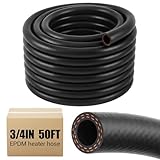 Outus 3/4' ID Heater Hose 50ft Epdm Coolant Radiator Hose 300 PSI 2-Ply Rubber 3 Braided-cord Reinforcement Black for Radiator Engine Heating Systems Working Pressure Water Heater System