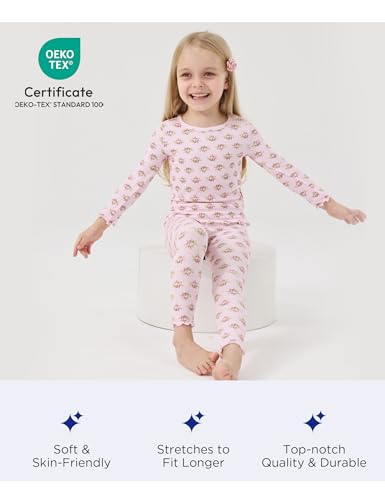 Bamboo Viscose Girls' Sleepwear Toddler Long Sleeve 2 Pieces Girls' Pajama Sets4