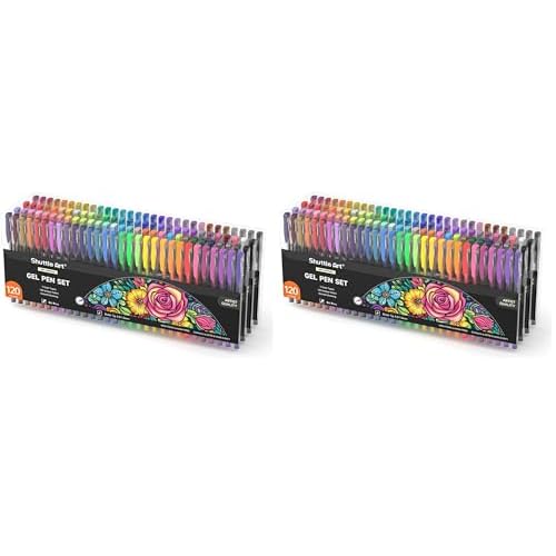 Shuttle Art 120 Unique Colors (No Duplicates) Gel Pens Gel Pen Set for Adult Coloring Books Art Markers 1 Count (Pack of 120)