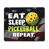 Eat Sleep Pickleball Repeat Mouse Pad 12x10 in Non-Slip for Gaming Design Large Desk Decor