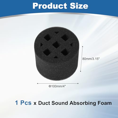 sourcing map Outil d'absorption acoustique pour conduit en ligne (100 mm) – Mousse élastique réduisant le bruit pour isolation phonique – Accessoires pour tuyaux de ventilation ronds, noir – vue 2