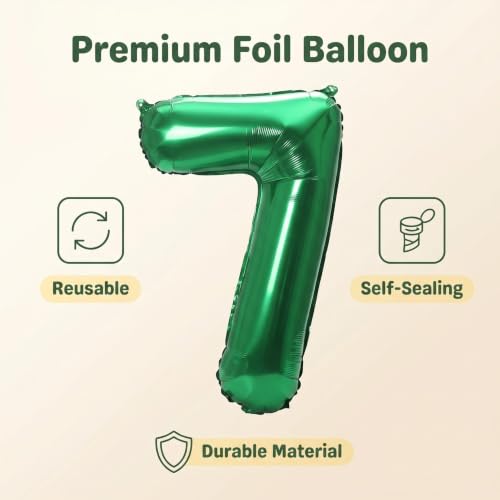 Image of YPSelected 32 Inch Large Foil Helium Number Balloon Birthday Wedding Party 0-9 (Green, 7)